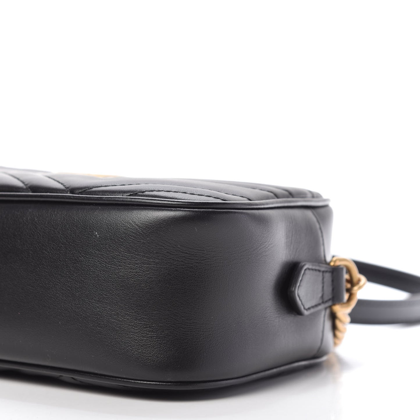 Calfskin Matelasse Small GG Marmont Chain Shoulder Bag Black