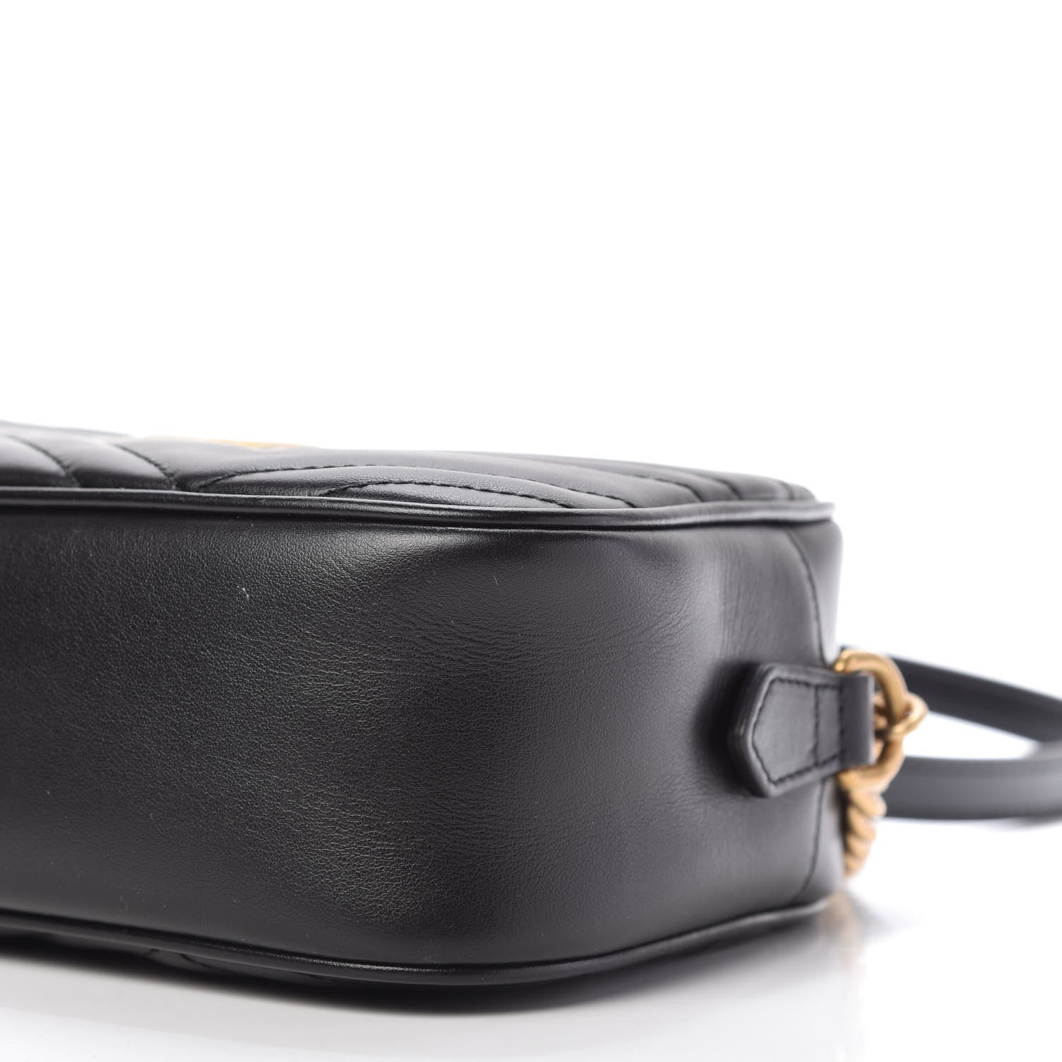 Gucci Calfskin Matelasse Small GG Marmont Chain Shoulder Bag Black 7 of 10