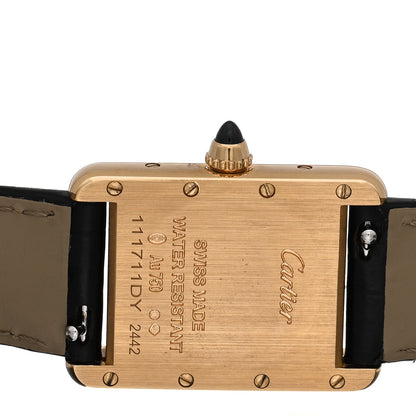 Cartier 18K Yellow Gold Alligator 22mm Tank Louis Quartz Watch 4 of 5