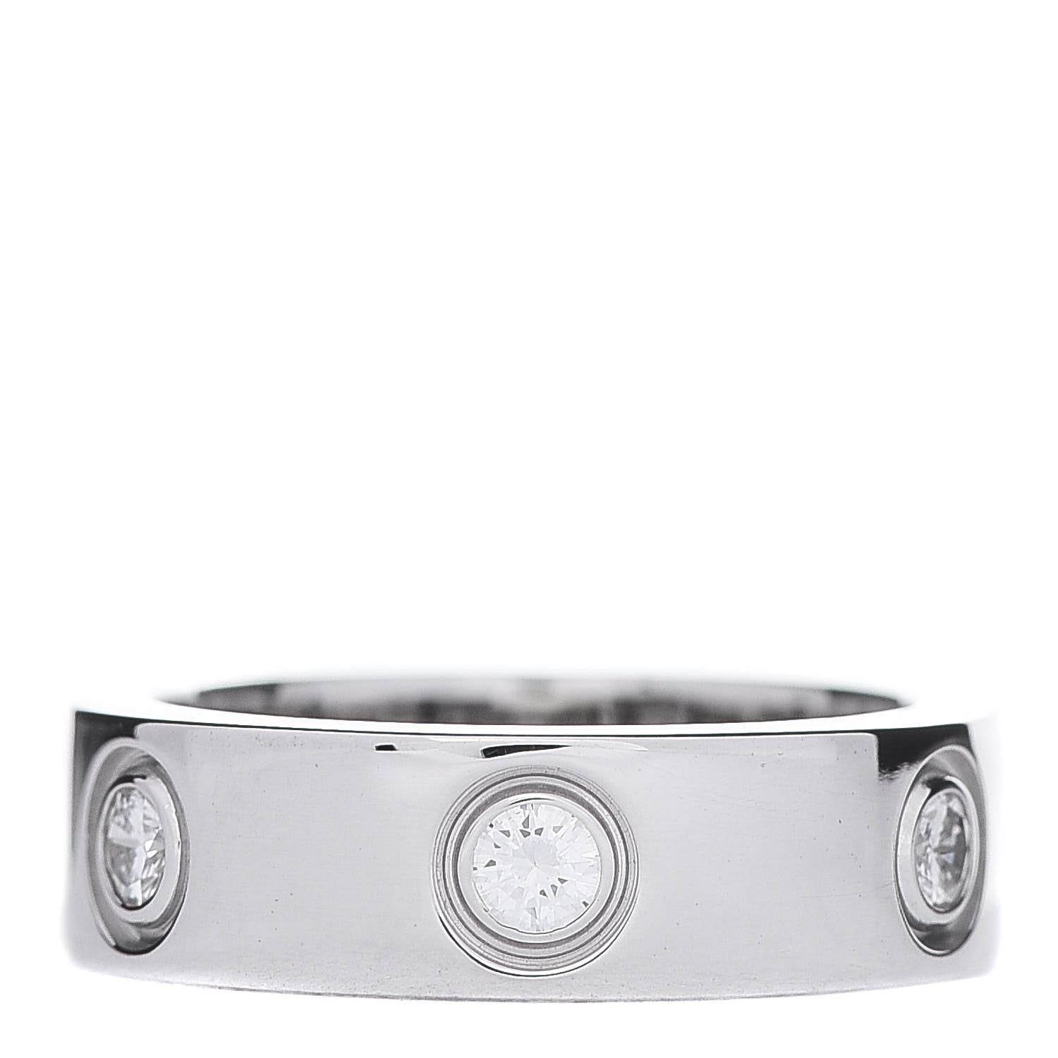 Cartier 18K White Gold 6 Diamond 5.5mm LOVE Ring 48 4.5 1 of 6