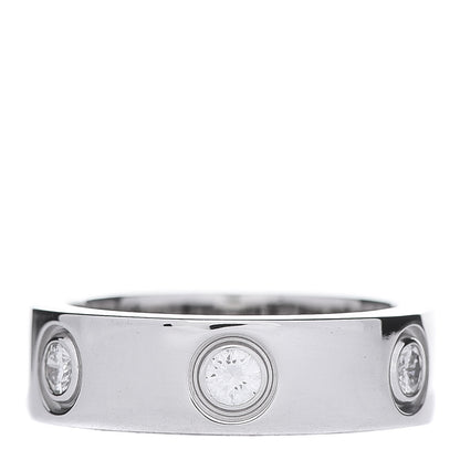 Cartier 18K White Gold 6 Diamond 5.5mm LOVE Ring 48 4.5 1 of 6