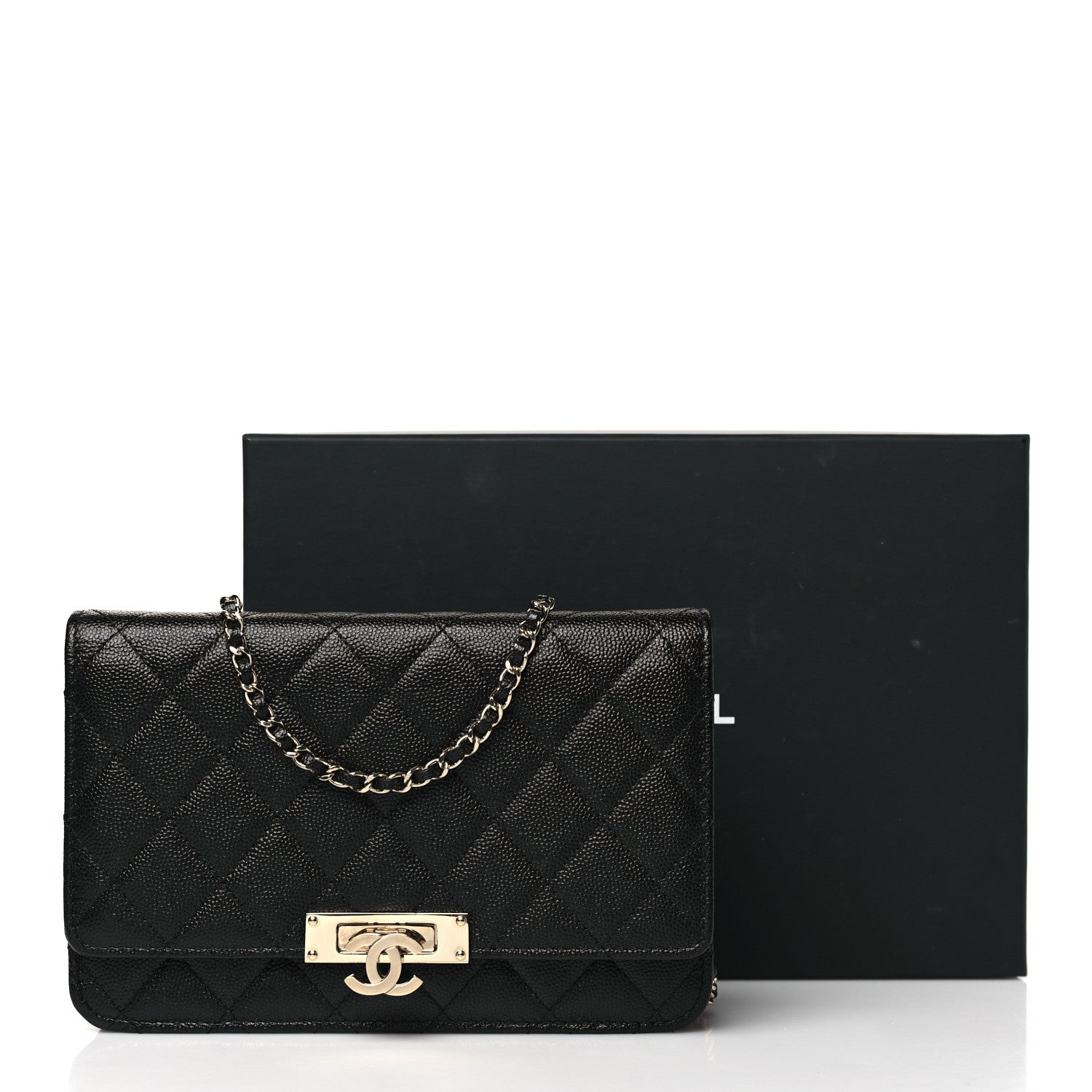 Chanel Caviar Quilted Golden Class Wallet On Chain WOC Black 12 of 12