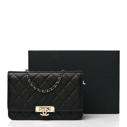 Chanel Caviar Quilted Golden Class Wallet On Chain WOC Black 12 of 12