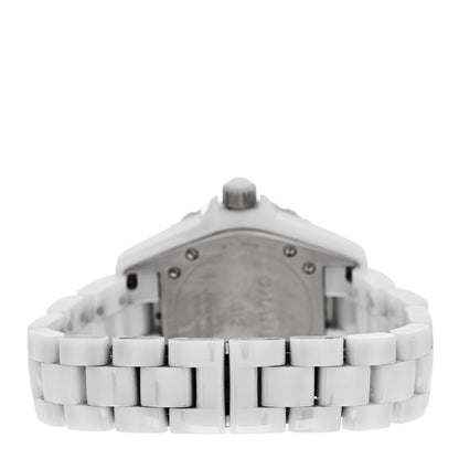 Chanel Stainless Steel Ceramic Diamond 33mm J12 Quartz Watch Light Pink 3 of 4