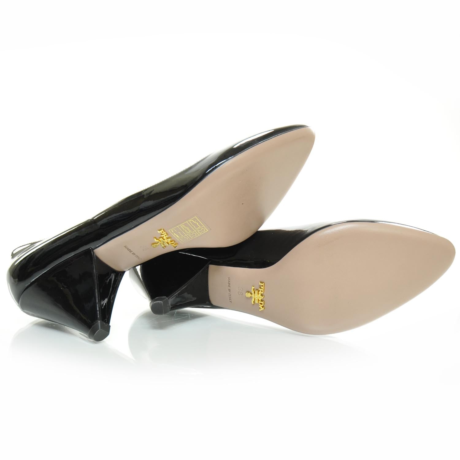 Prada Vernice Kitten Heels 38 Black 4 of 6