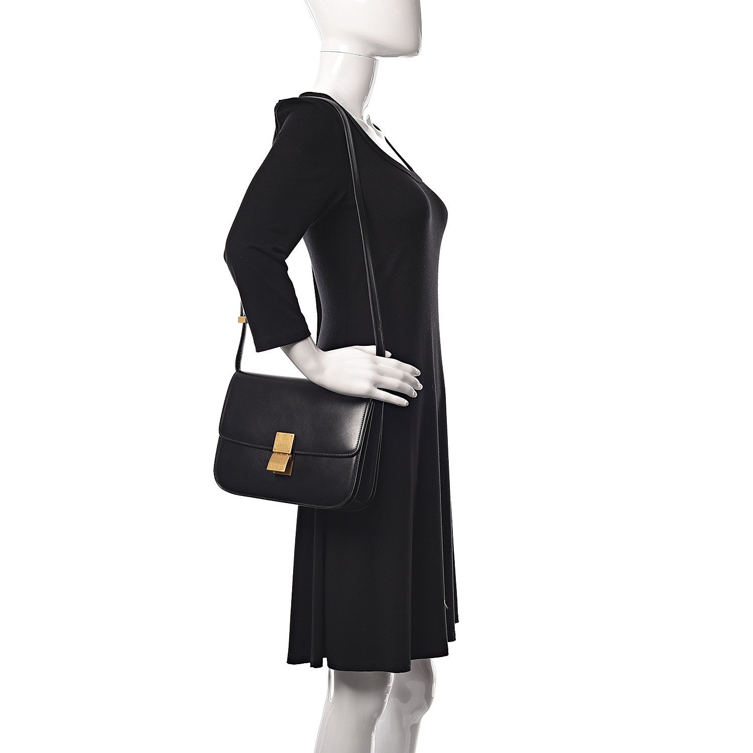 Celine Box Calfskin Medium Classic Box Flap Bag Black 2 of 10
