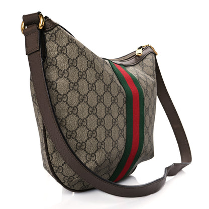 Gucci GG Supreme Monogram Web Small Ophidia Half Moon Hobo Brown 3 of 13