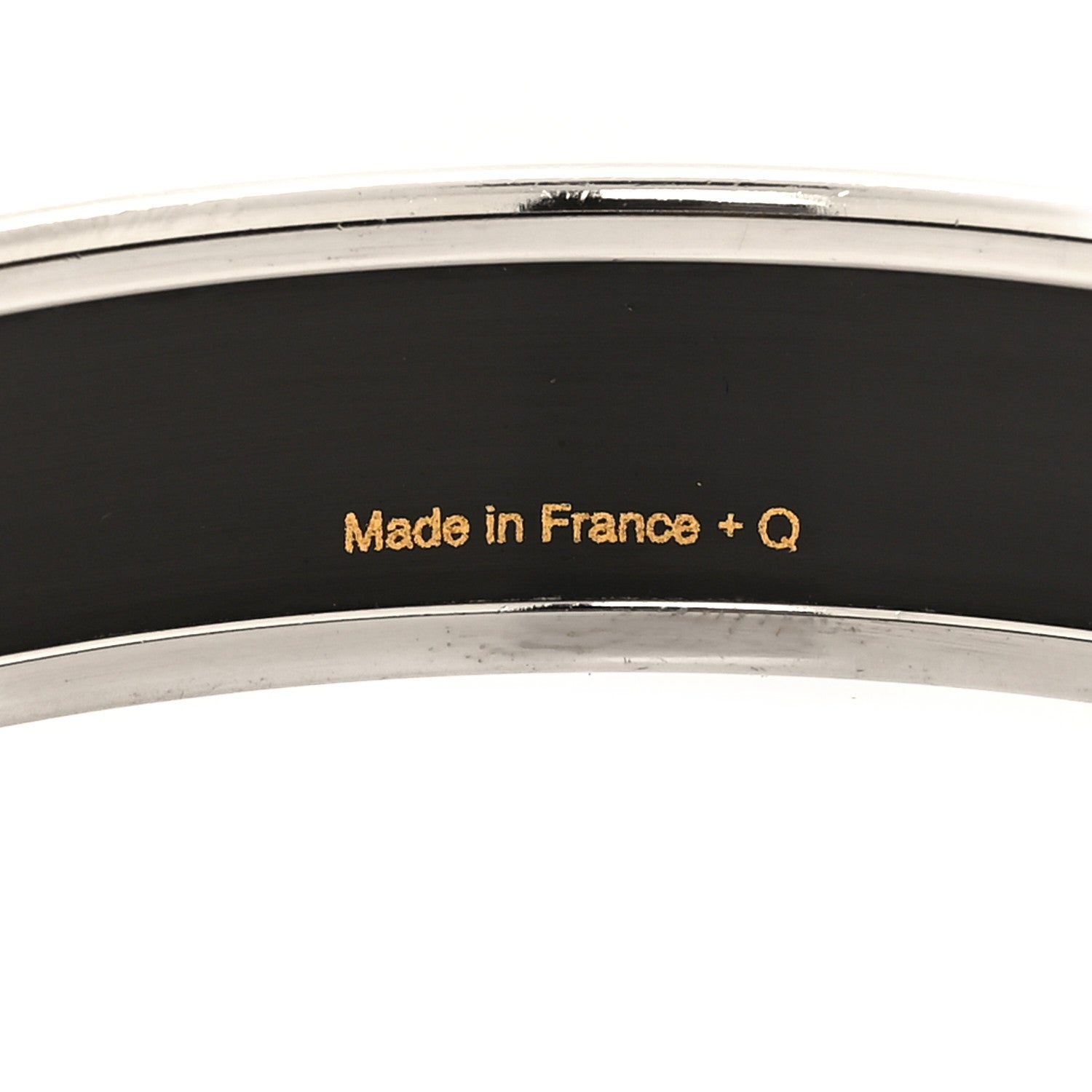 Hermes Enamel Printed Wide Caleche Bracelet 70 Gris Macadam 5 of 5