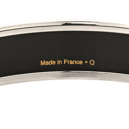 Hermes Enamel Printed Wide Caleche Bracelet 70 Gris Macadam 5 of 5