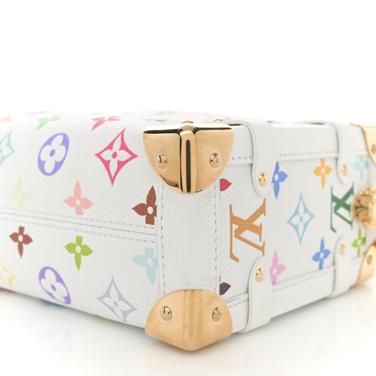 LV x TM Cowhide Monogram Multicolor Side Trunk MM White