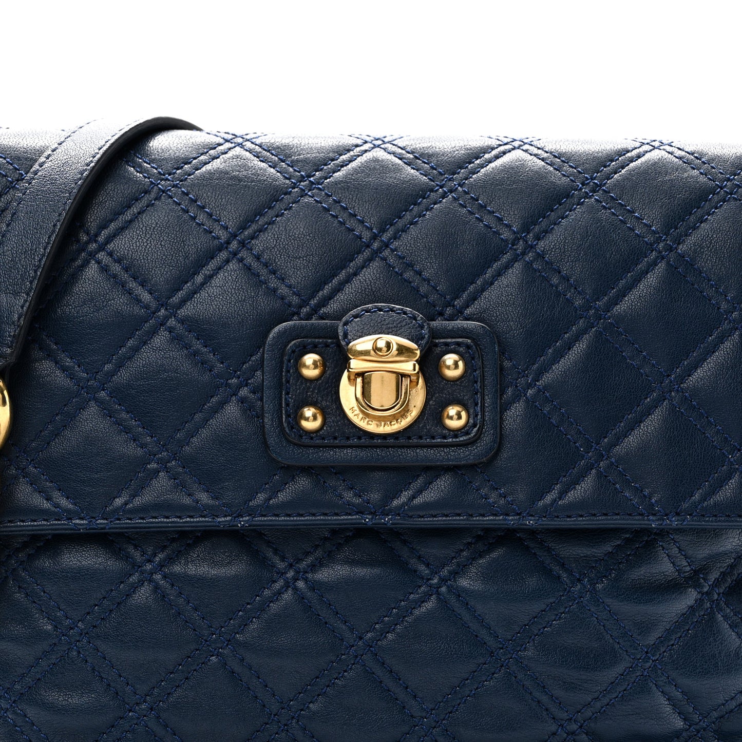 Lambskin Quilted The XL Single Flap Navy