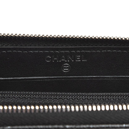 Chanel Metallic Caviar Quilted Small Zip Around Wallet Black 8 of 9