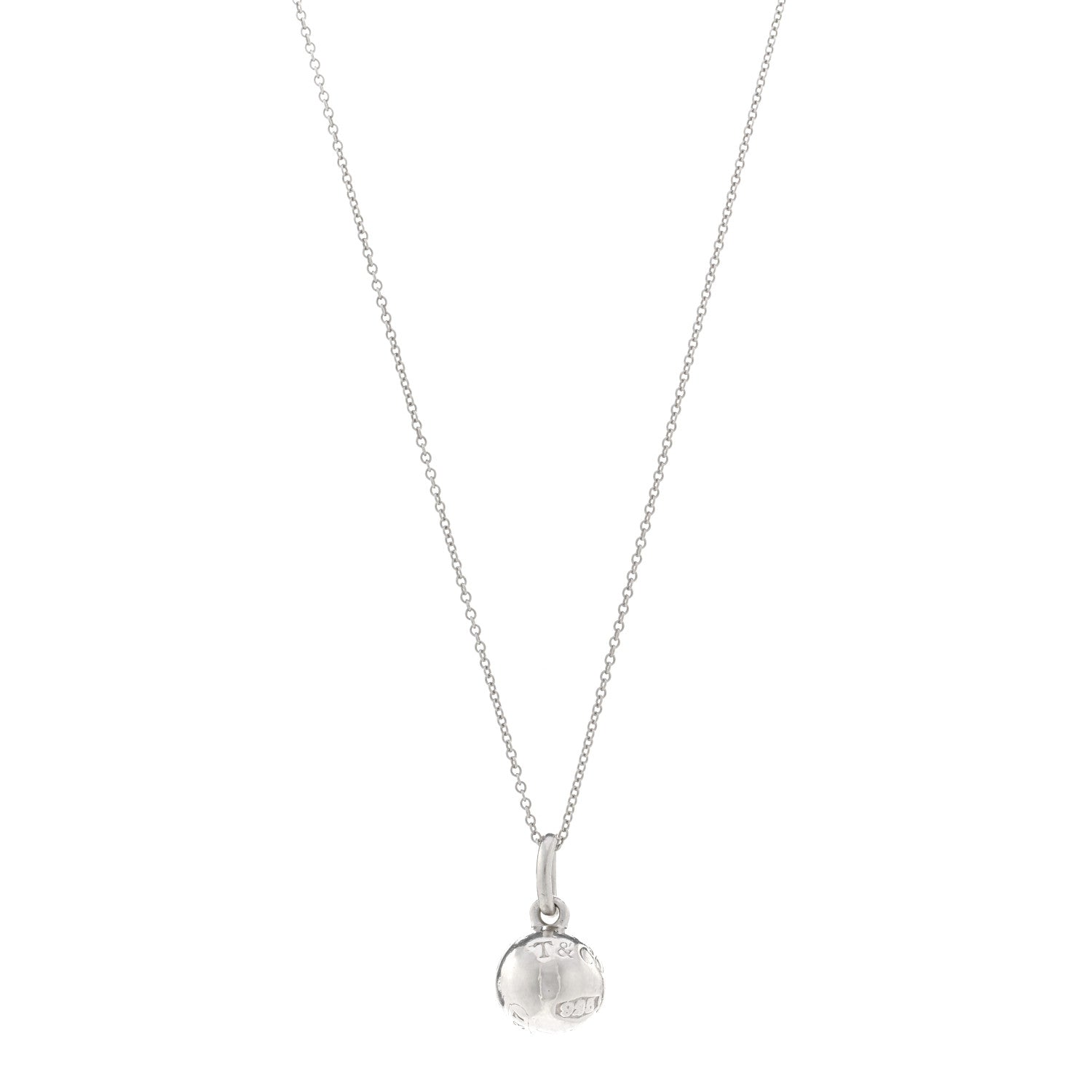 Tiffany Sterling Silver 1837 Ball Pendant Necklace 1 of 4