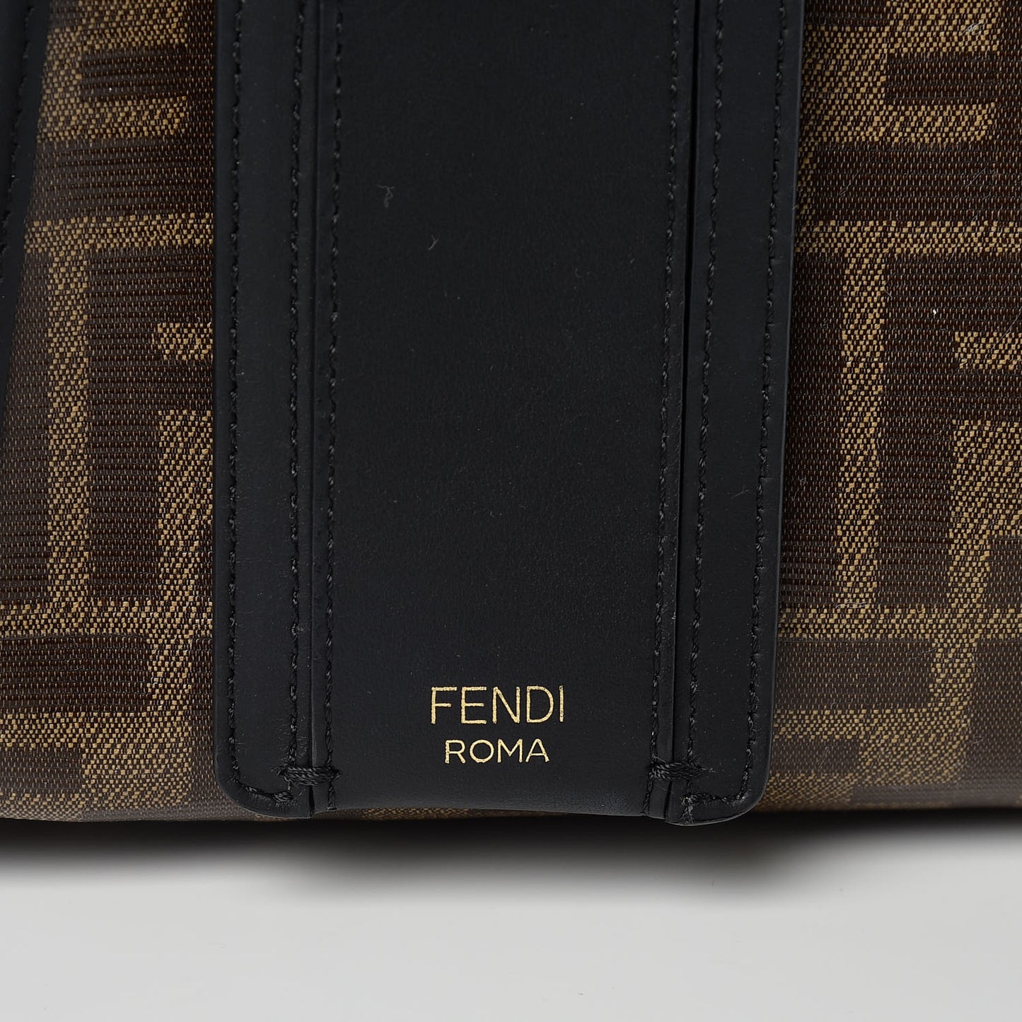 Glazed Fabric Vitello Century FF 1974 Stamp Patch Mini Peekaboo Defender Cover Mogano Panna Black