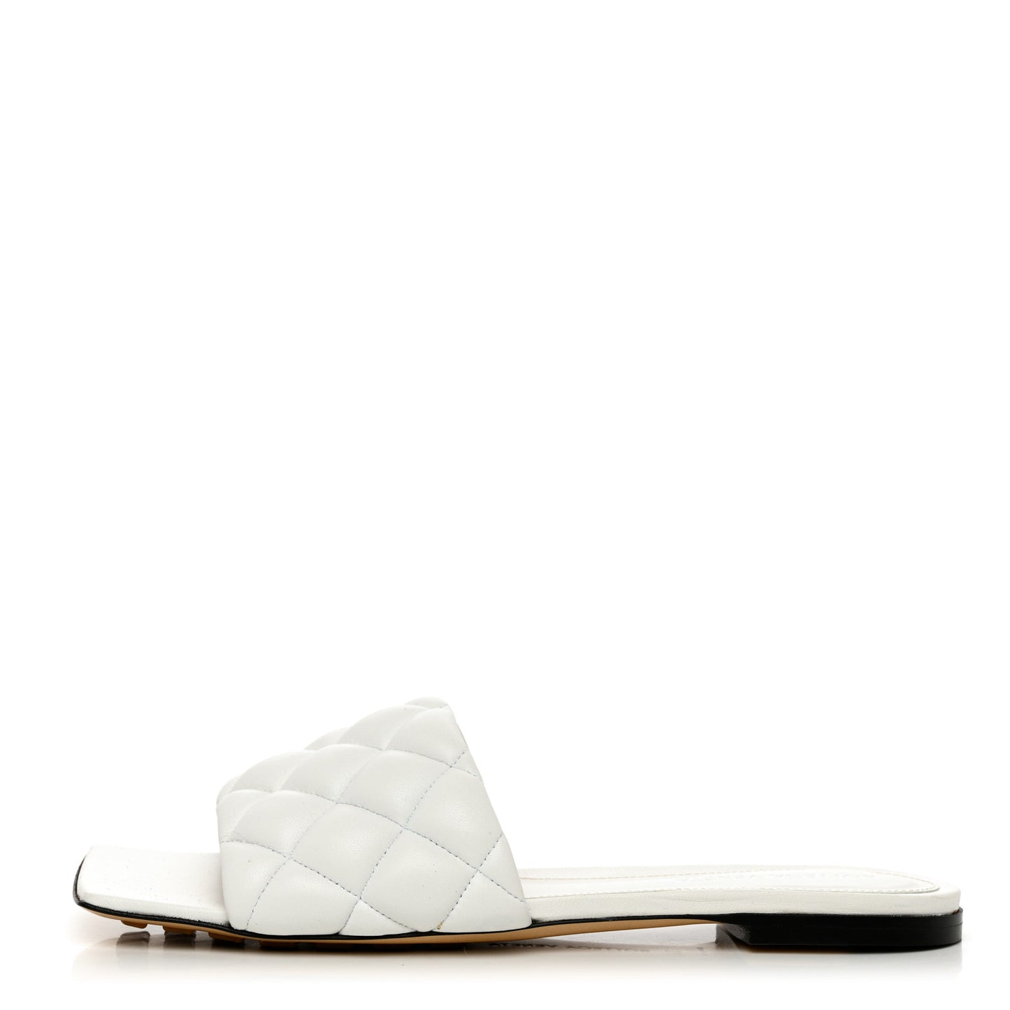 Nappa Matelasse Padded Flat Sandals 37 Optic White