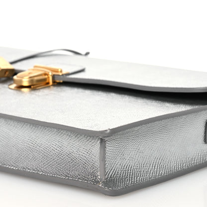 Celine Grained Calfskin Cartable Medium Briefcase Silver 11 of 13