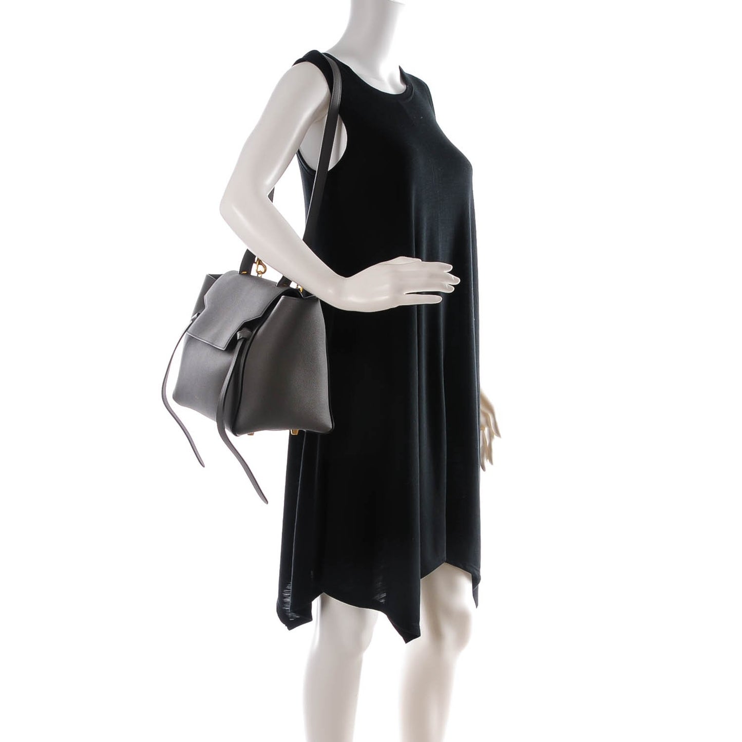 Grained Calfskin Mini Belt Bag Grey