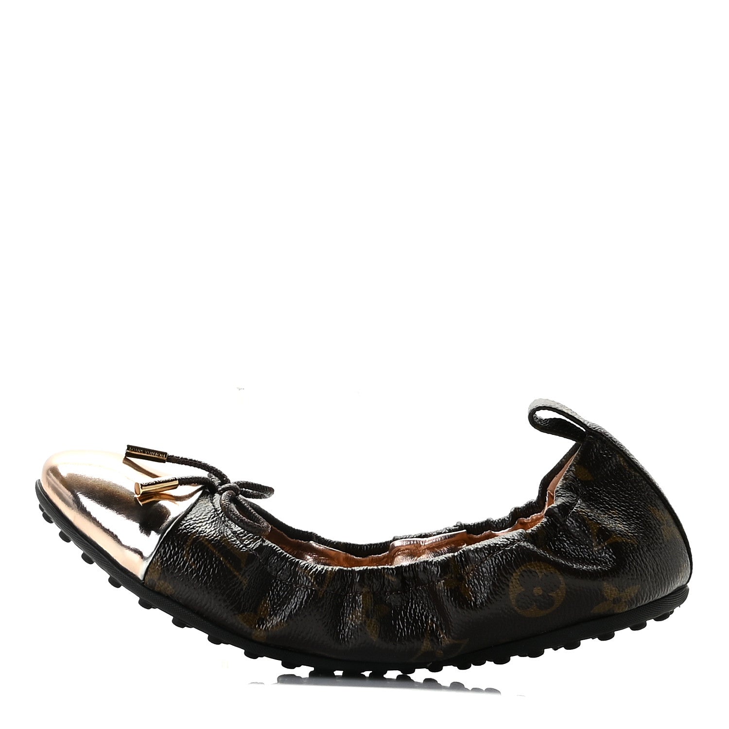Louis Vuitton Monogram Flirty Ballerina Flats 37.5 Gold 1 of 10