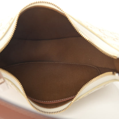 Celine Canvas Calfskin Ava Triomphe Shoulder Bag White 4 of 10