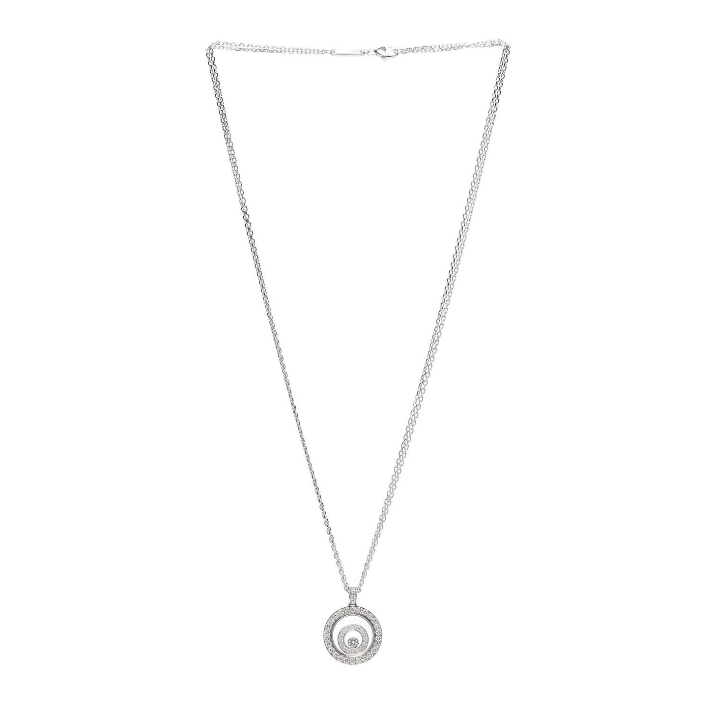 18K White Gold Diamond Happy Spirit Pendant Necklace