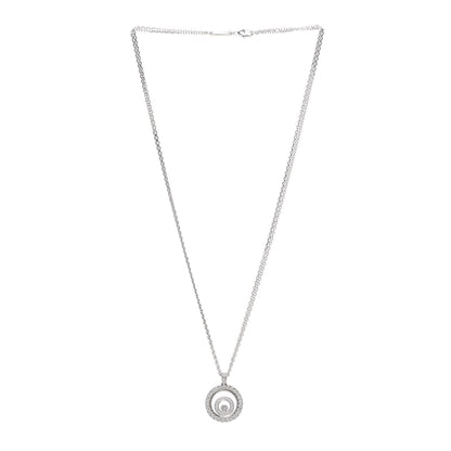 Chopard 18K White Gold Diamond Happy Spirit Pendant Necklace 3 of 7