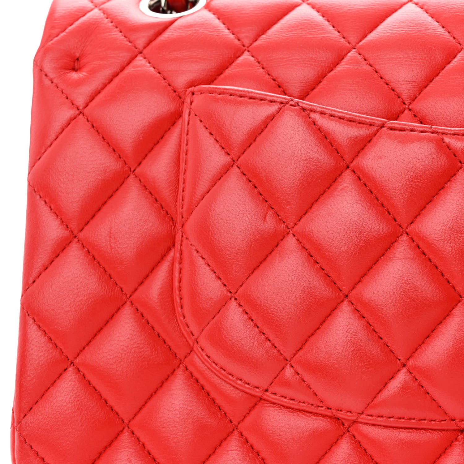 Chanel Lambskin Quilted Medium Double Flap Red 12 of 13