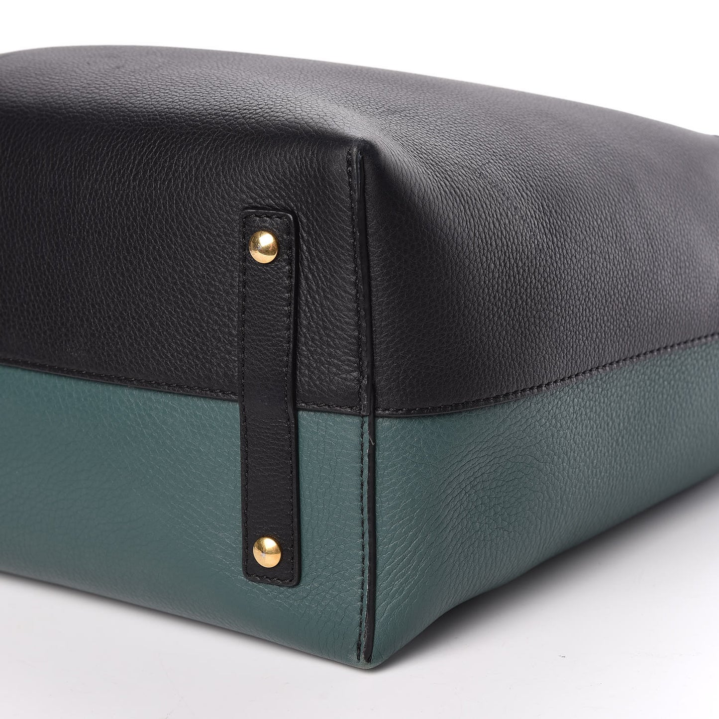 Soft Grain Calfskin Large Belt Bag Black Sea Green