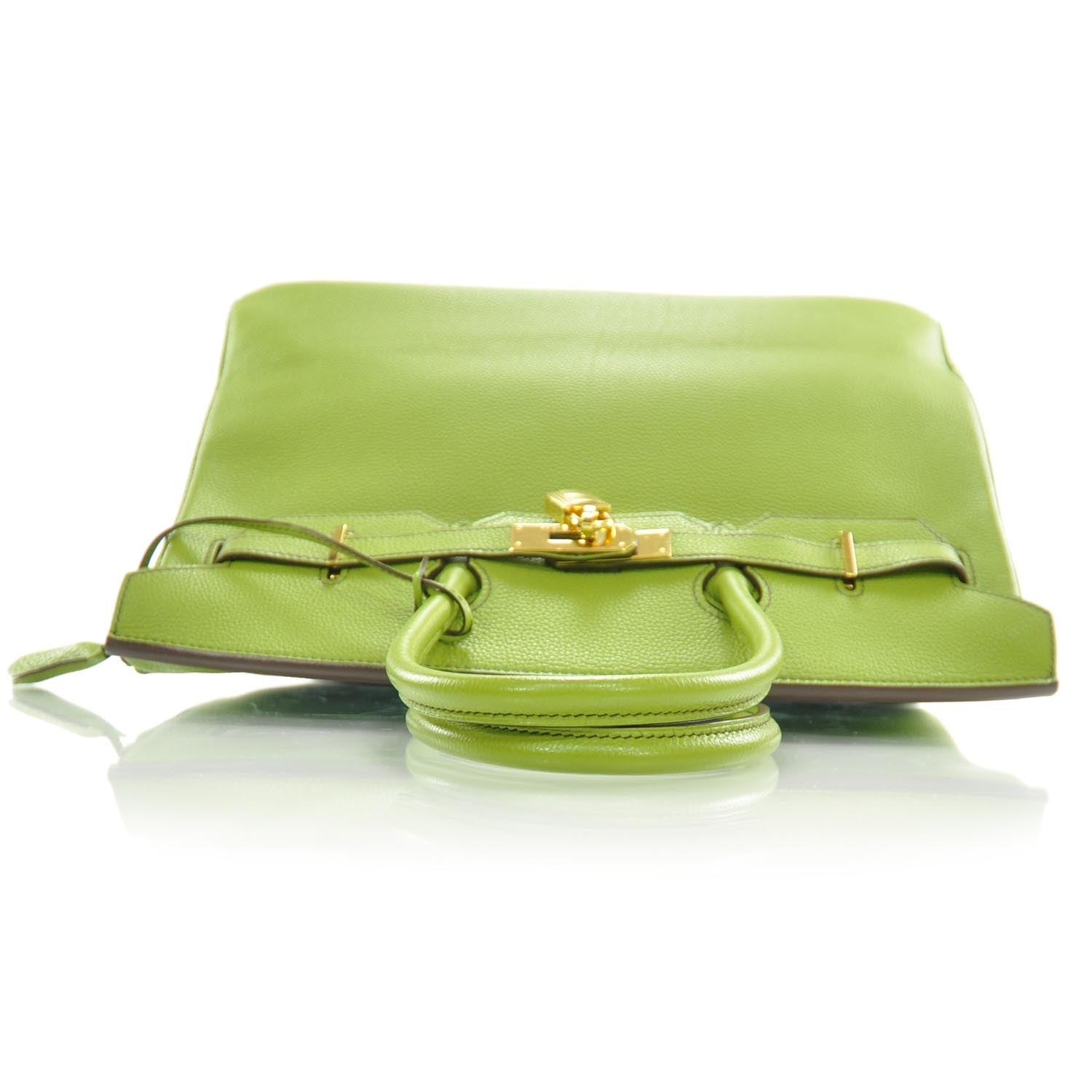 Hermes Togo Birkin 35 Vert Anis 6 of 8