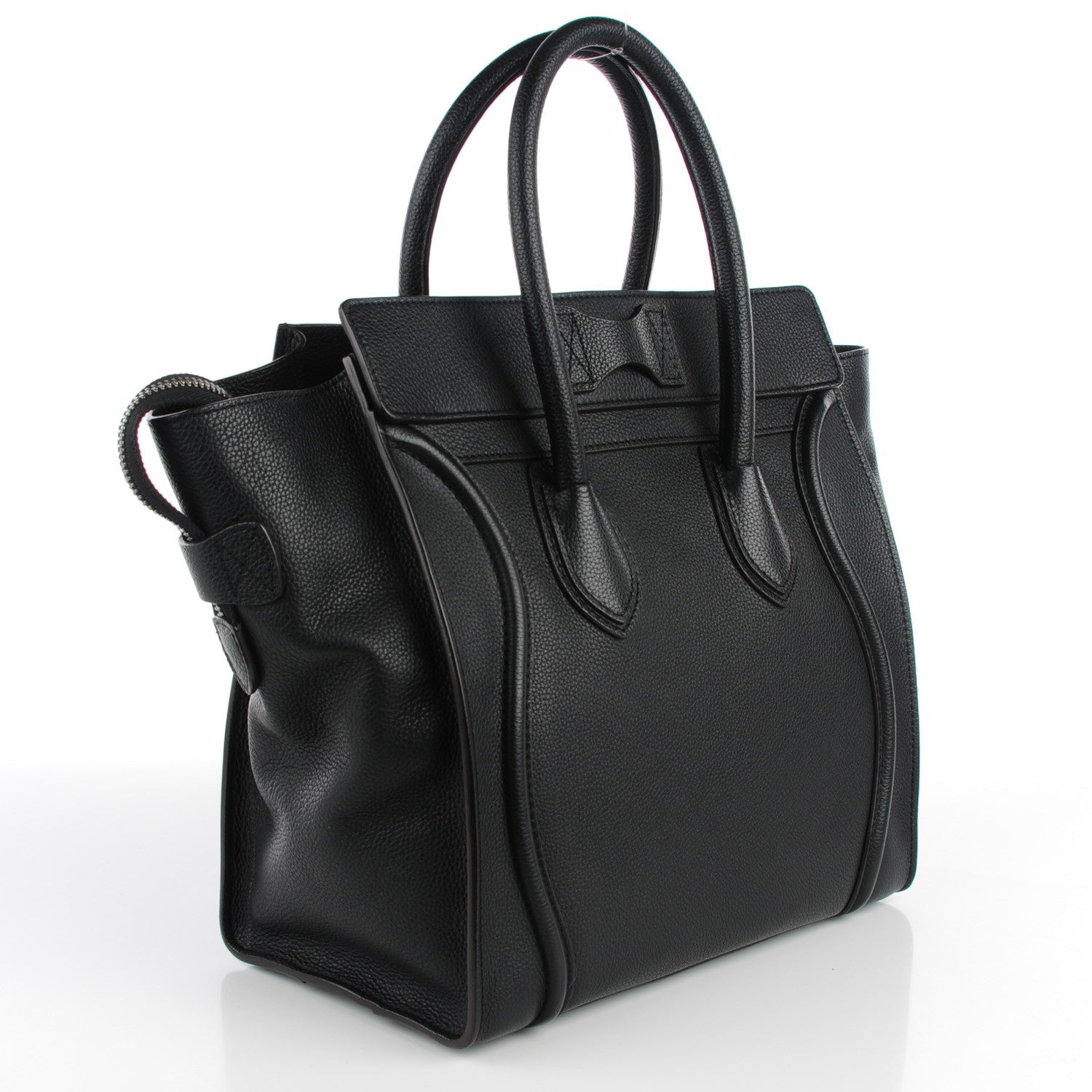 Celine Drummed Calfskin Mini Luggage Black 3 of 8