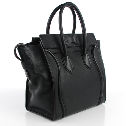 Celine Drummed Calfskin Mini Luggage Black 3 of 8