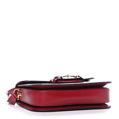 Gucci GG Supreme Monogram Azalea Calfskin Horsebit 1955 Shoulder Bag Beige Ebony New Cherry Red 3 of 4