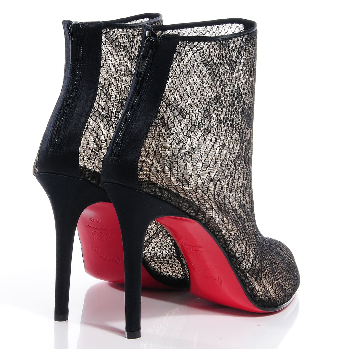 Crepe Satin Paola Lace Ankle Boots 100 Size 40