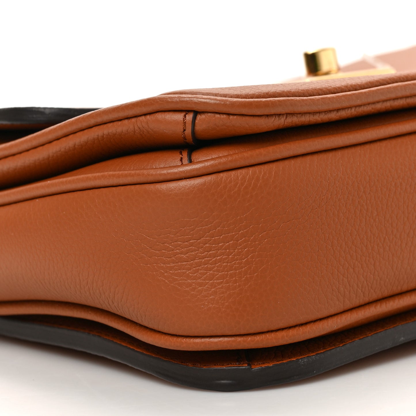 Grained Calfskin Lockme Oxford Cognac