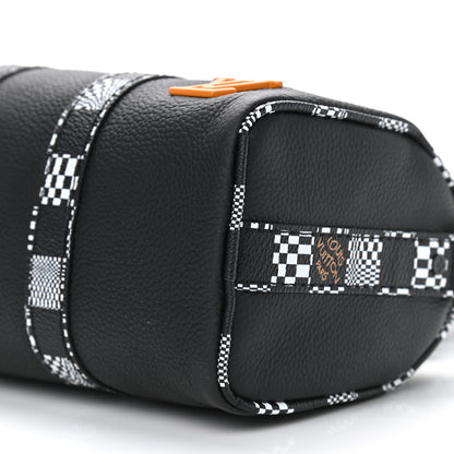 Louis Vuitton Calfskin Damier Distorted Keepall XS Black 8 of 9