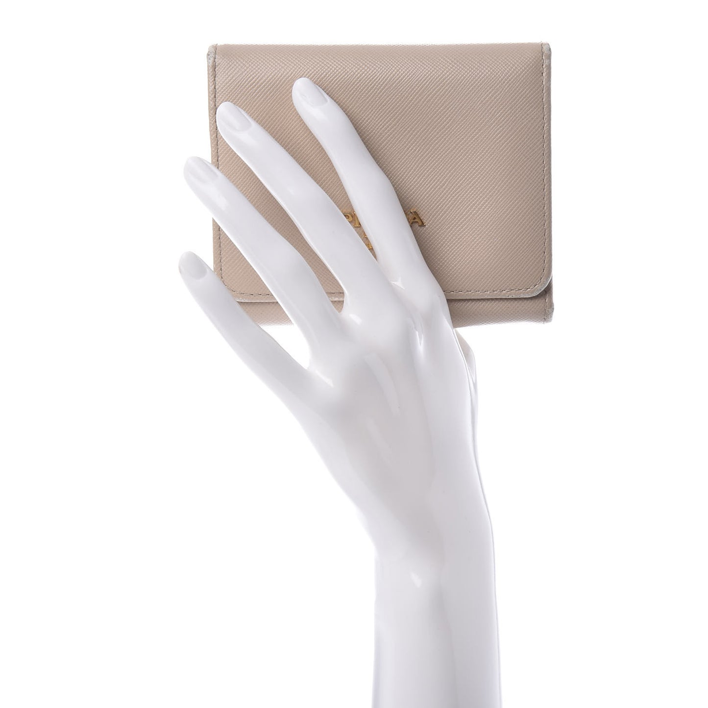 Saffiano Metal Tri-Fold Wallet Cammeo