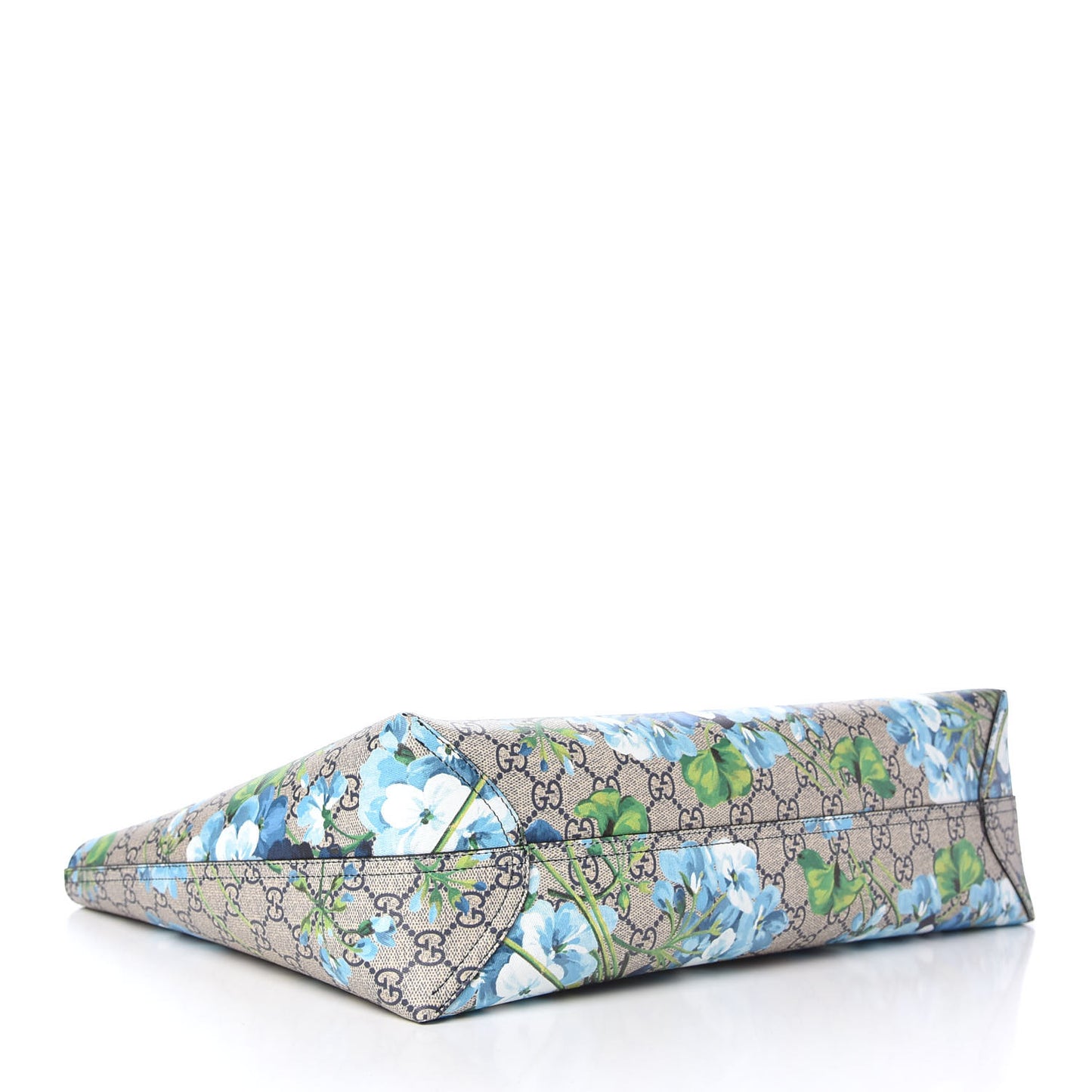 GG Supreme Monogram Blooms Medium Reversible Tote Beige Blue Navy