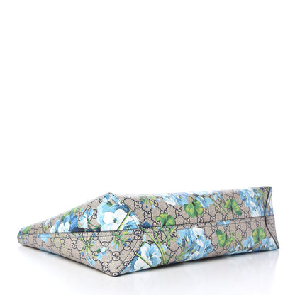 Gucci GG Supreme Monogram Blooms Medium Reversible Tote Beige Blue Navy 4 of 9