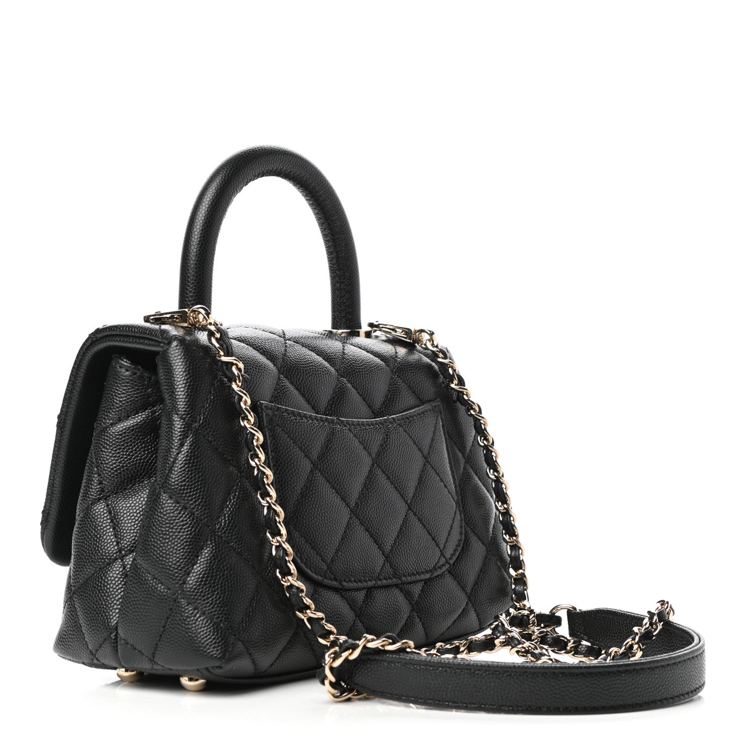 Chanel Caviar Quilted Extra Mini Coco Handle Flap Black 3 of 10