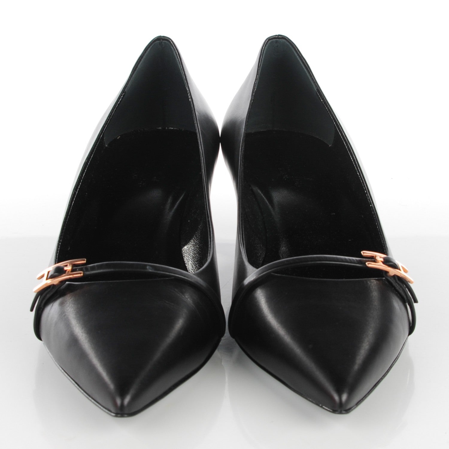 Hermes Calfskin Lauren Pumps 39 Black 2 of 7