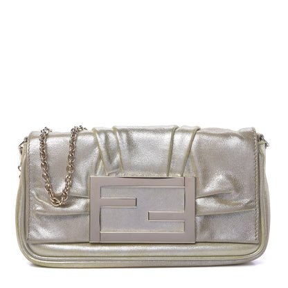 Fendi Metallic Calfskin Mia Pochette Silver 1 of 15
