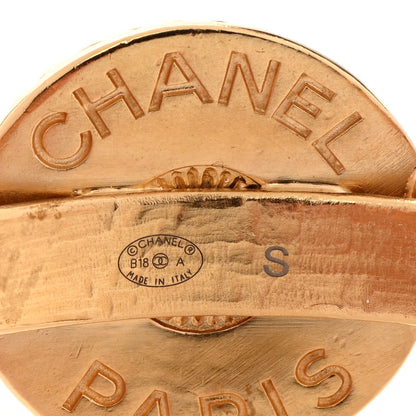 Chanel Metal Medallion CC Cuff Bracelet S Gold 4 of 5