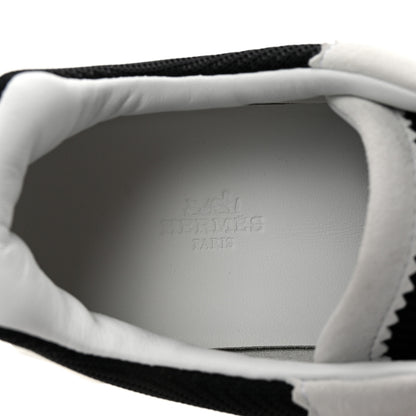 Hermes Ripstop Fabric Suede Mens Bouncing Sneakers 42.5 Black White 8 of 9