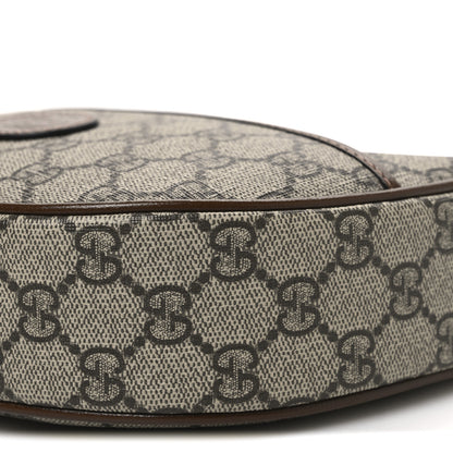 Gucci GG Supreme Monogram Azalea Calfskin Mini Retro Interlocking G Half Moon Bag Beige Ebony Brown Sugar 10 of 10
