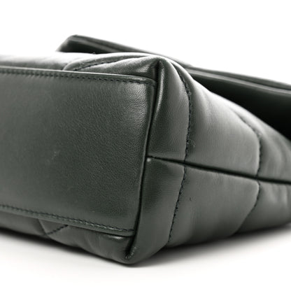 Saint Laurent Lambskin Quilted Toy Loulou Puffer Monogram Chain Satchel Verte Fonce 9 of 11