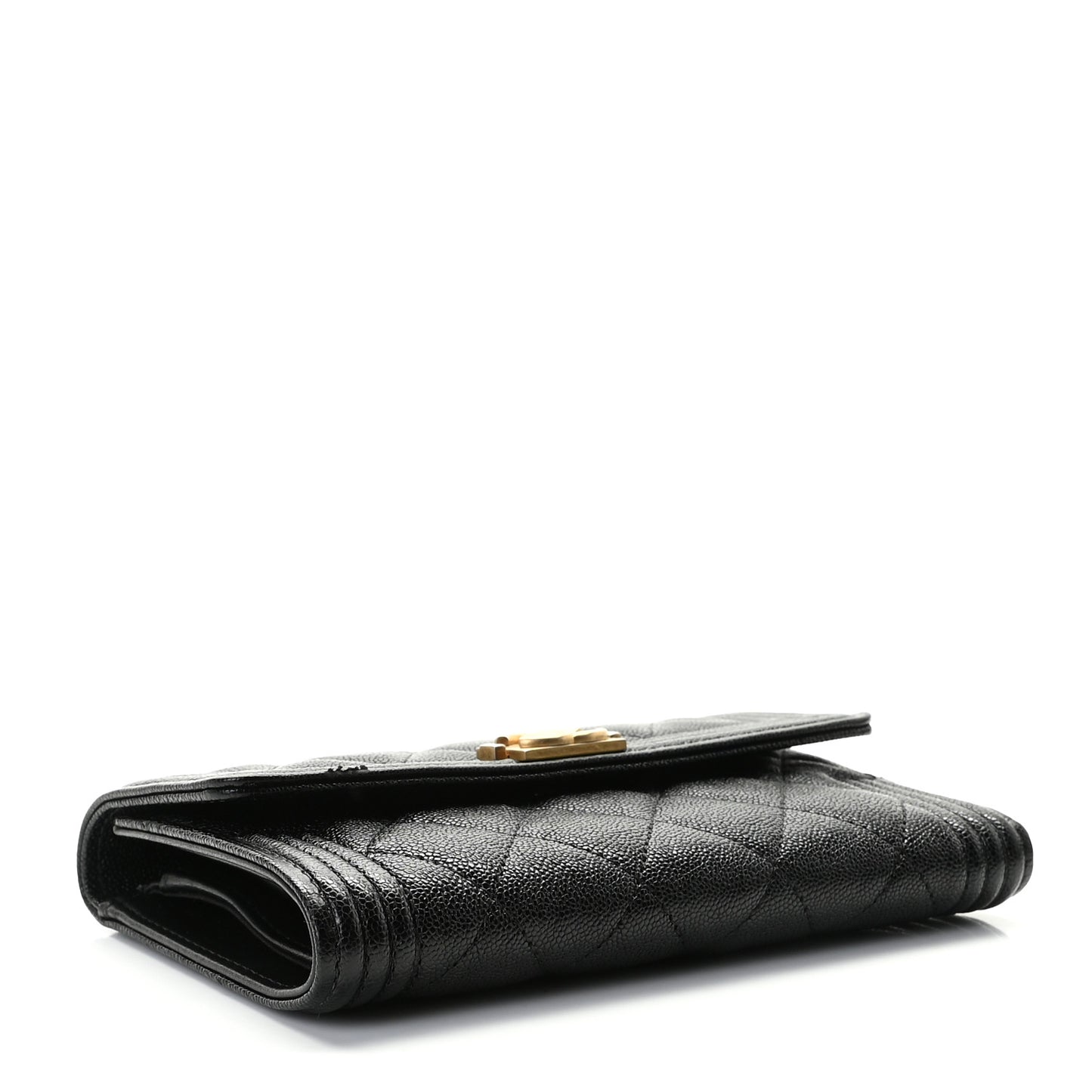 Caviar Quilted Medium Boy Flap Wallet Black