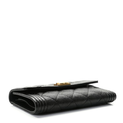 Chanel Caviar Quilted Medium Boy Flap Wallet Black 4 of 7