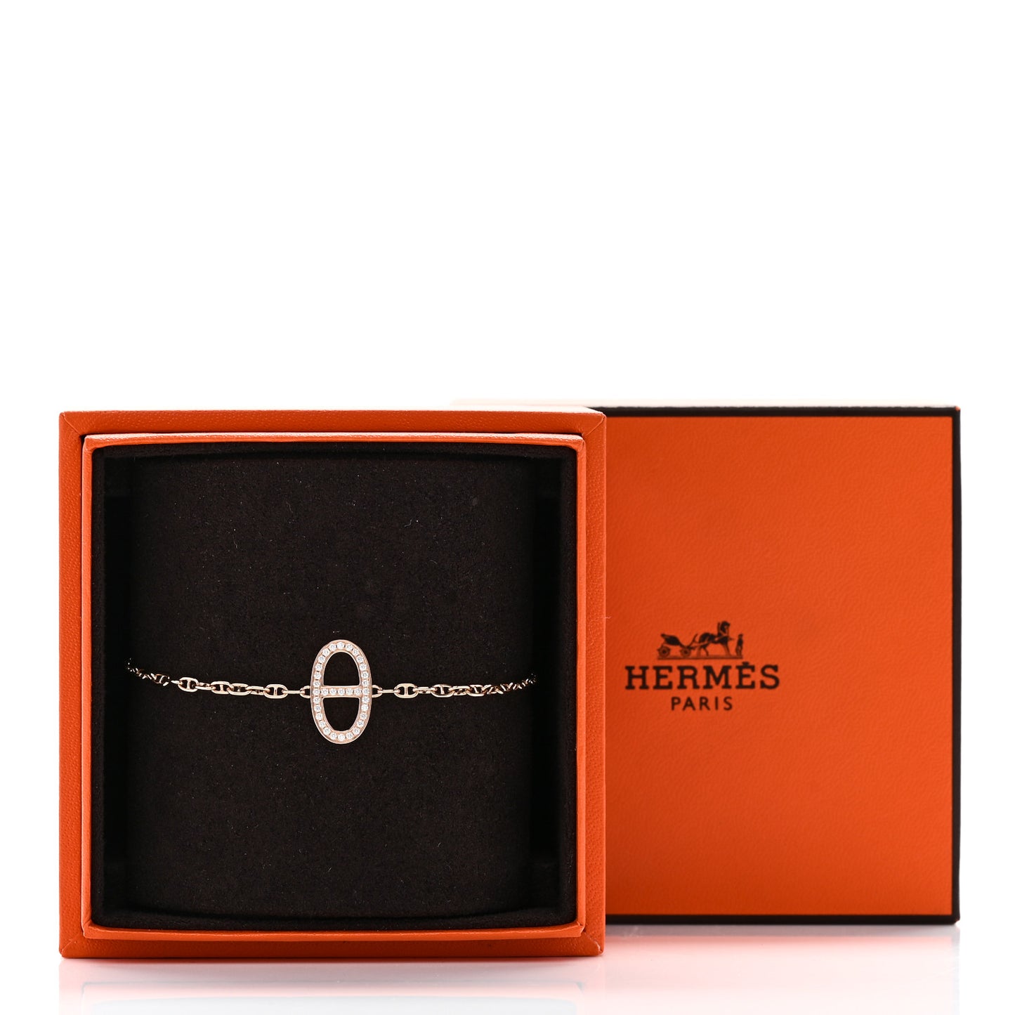 18K Rose Gold Diamond Chaine d'Ancre Contour Bracelet ST
