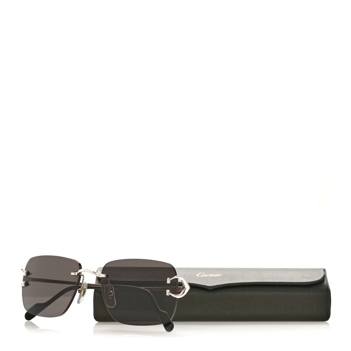 Metal Rimless C Decor Sunglasses CT0330S Silver