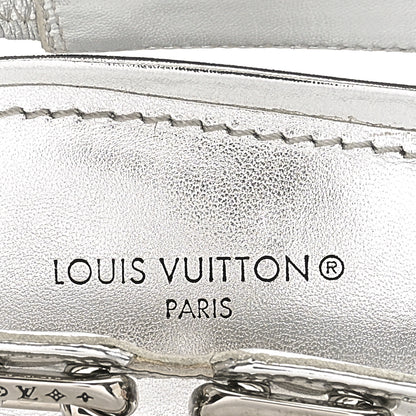 Louis Vuitton Calfskin Sparkle Slingback Pumps 41 Silver 6 of 8