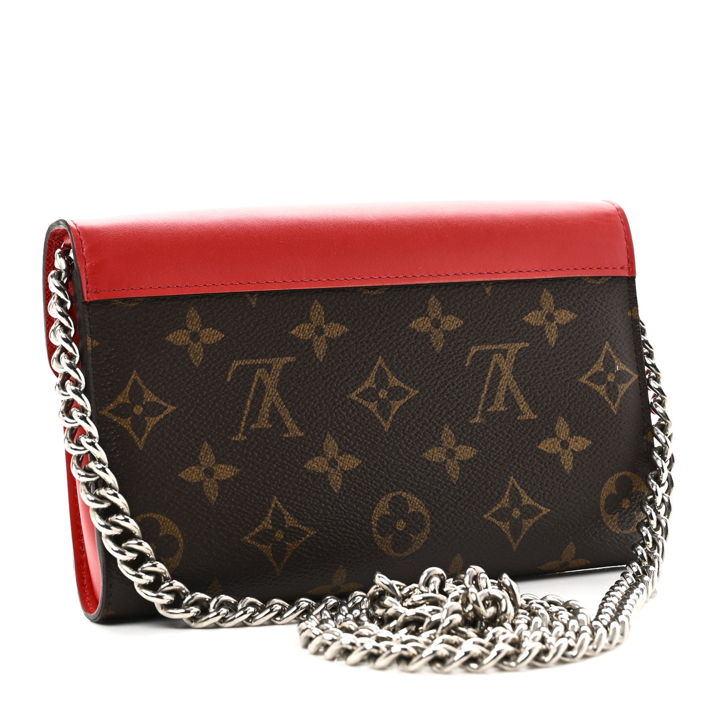 Monogram Tribal Mask Chain Wallet Rouge